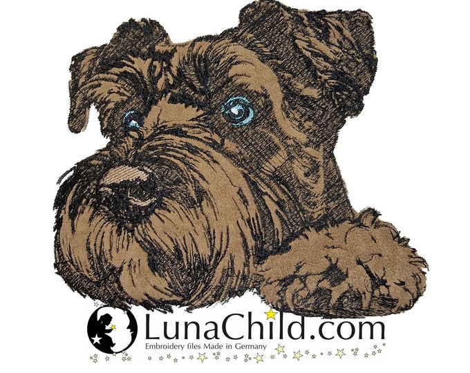NEU Stickdatei Applikation Riesenschnauzer "Silva" kommerzielle Nutzung LunaChild Hund Apli