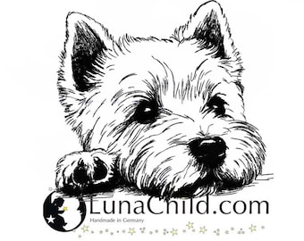 Stickdatei West Highland White Terrier "Joda" Welpe Hund realistisch kommerzielle Nutzung LunaChild