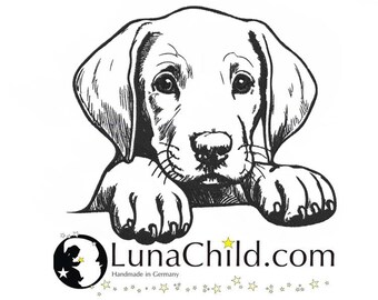 Stickdatei Weimaraner Welpe "Filou" Hund spähend realistisch kommerzielle Nutzung LunaChild