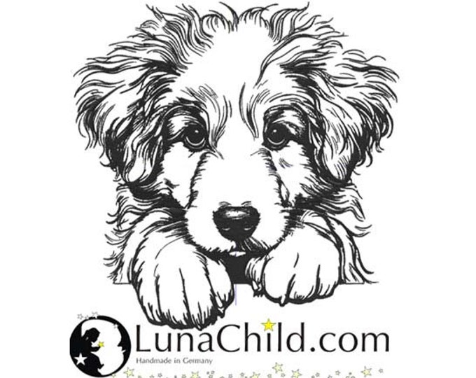 Embroidery file Australian Shepherd puppy "Max" dog realistic commercial use LunaChild