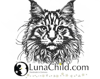 Embroidery file Maine Coon cat "Hubsi" kitten realistic commercial use LunaChild