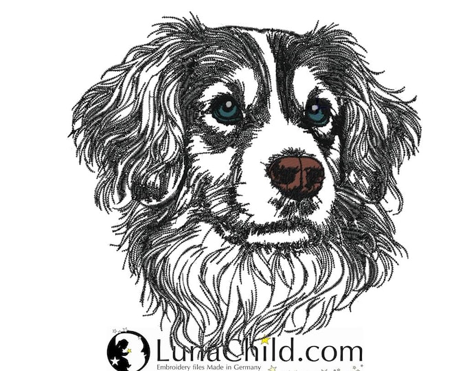 Embroidery file Kooiker "Cash" dog - FOR LIGHT FABRICS - LunaChild