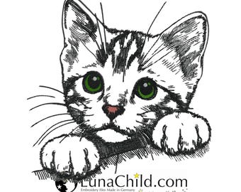 Stickdatei - Katze Kätzchen - "Zora" - für helle Stoffe - LunaChild
