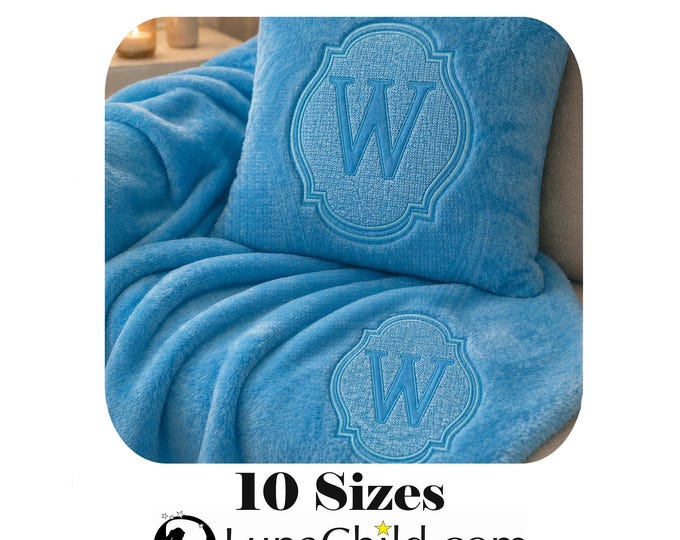 Stickdatei - Präge Stickmuster - Buchstabe "W" - geprägt in 10 Größen - LunaChild - Embroidery design towel