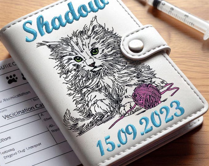 WENIGER STICHE - Stickdatei Katze "Shadow" - LIGHT - für helle Stoffe - LunaChild