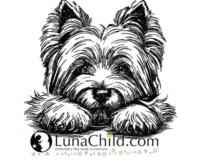 Stickdatei West Highland White Terrier "Coby" Hund realistisch kommerzielle Nutzung LunaChild