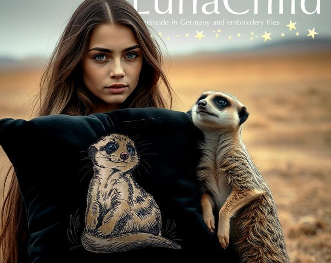 Applikation Stickdatei - Erdmännchen "Lorenz" - für helle & dunkle Stoffe - LunaChild - Meerkat