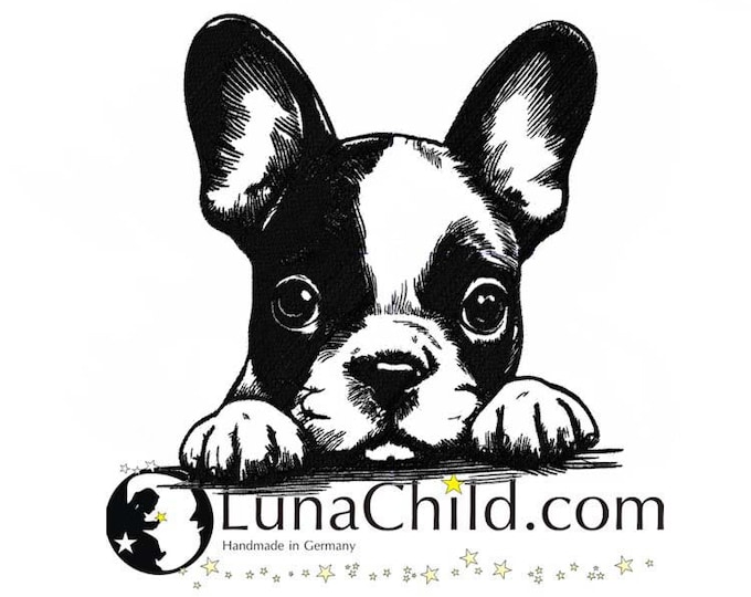 Stickdatei Boston Terrier Welpe "Kirby" Hund realistisch kommerzielle Nutzung LunaChild