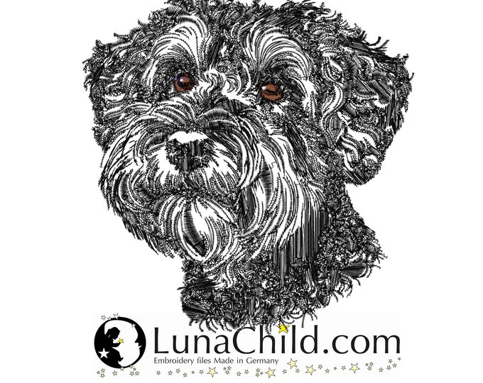 Stickdatei Schnoodle "Candra " Hund realistisch kommerzielle Nutzung LunaChild