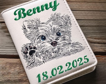 WENIGER STICHE - Stickdatei Yorkshire Terrier "Benny" -  LIGHT - für Helle Stoffe -  Hund LunaChild - 6 Größen -