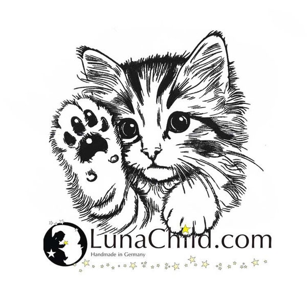 Stickdatei Katze Kätzchen "Heidi" Kitten Pfote realistisch kommerzielle Nutzung LunaChild