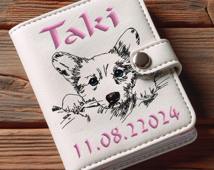 WENIGER STICHE - Stickdatei Corgi "Taki" LIGHT - für Helle Stoffe -  Hund - LunaChild - 6 Größen