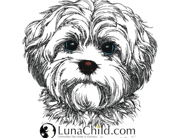 Stickdatei -  Bolonka "Sibille" - Für helle Stoffe -  Hund - LunaChild