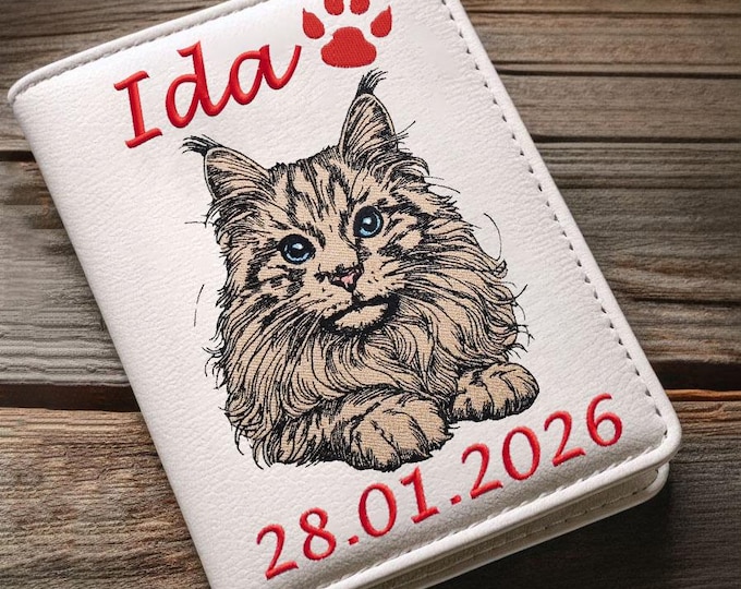 Stickdatei - Katze - Vollstick - Maine Coon "Ida" - Für helle & dunkle Stoffe - in 8 Größen - LunaChild