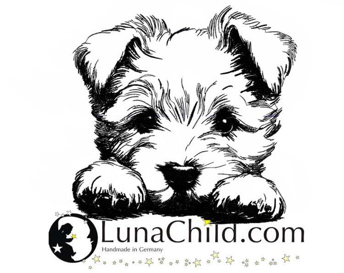 Stickdatei West Highland White Terrier "Amelie" Welpe Hund realistisch kommerzielle Nutzung LunaChild