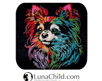 New COMPLEX embroidery file Chihuahua "Kiri" dog realistic colorful commercial use LunaChild for dark fabrics