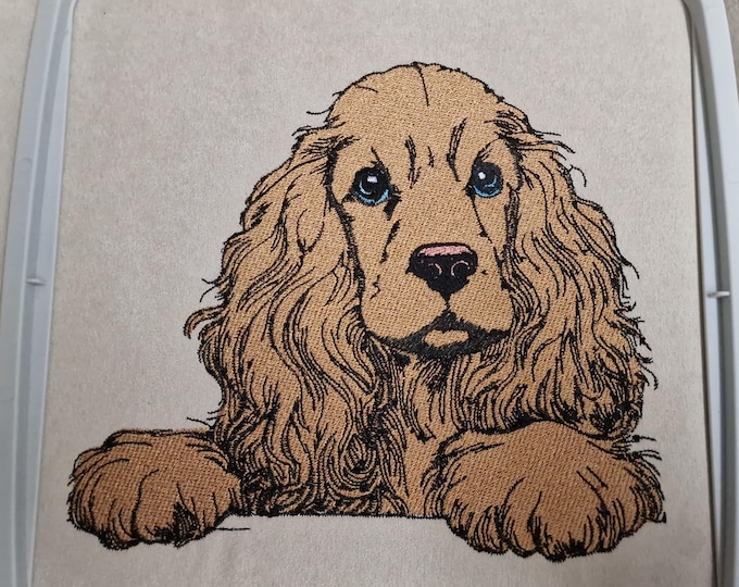 Stickdatei - Vollstick - Cocker Spaniel "Johann" - Für helle & dunkle Stoffe - Hund - LunaChild
