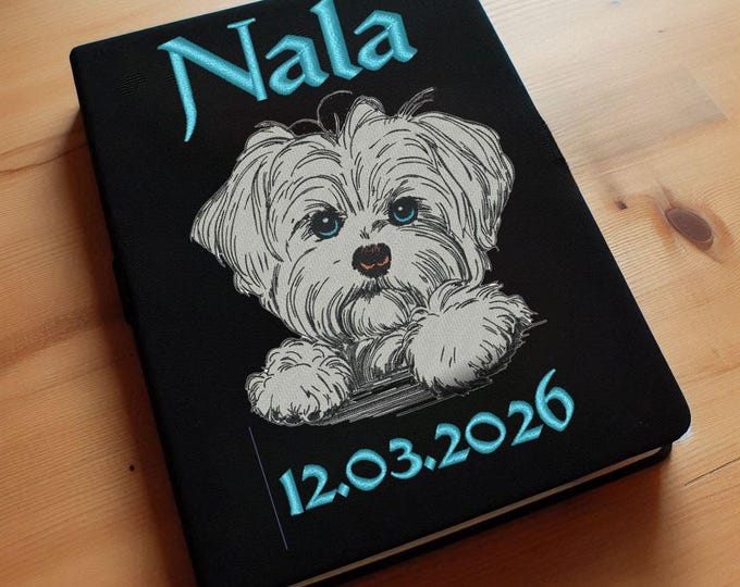 Stickdatei - Vollstick - Malteser "Nala" - Für helle & dunkle Stoffe - 10 Größen - Hund - LunaChild