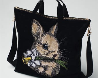 Stickdatei Applikation Hase „Ilona“ – Osterhase Embroidery Design – Bunny Applique Stickdatei in 8 Größen – LunaChild