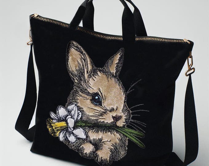 Stickdatei - Applikation - Hase "Ilona" - in 8 Größen - für helle und dunkle Stoffe - LunaChild Apli