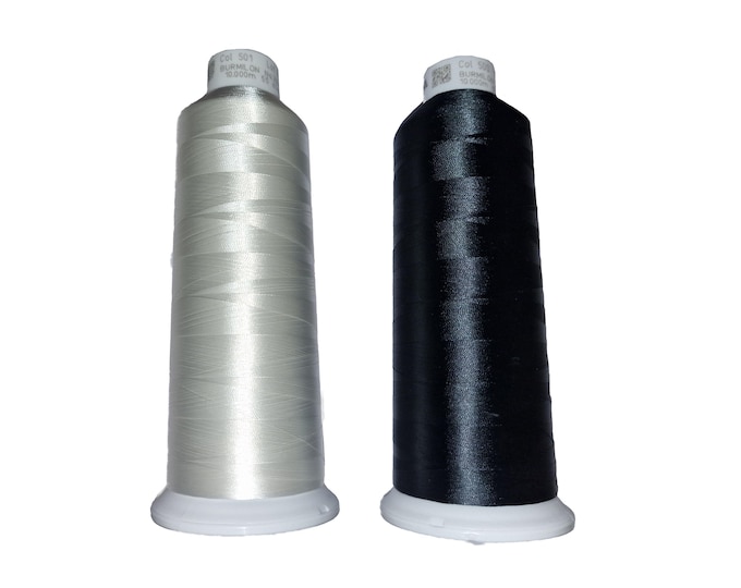 1 roll of bobbin thread thin fine size 75 MADEIRA 10000 m black or white