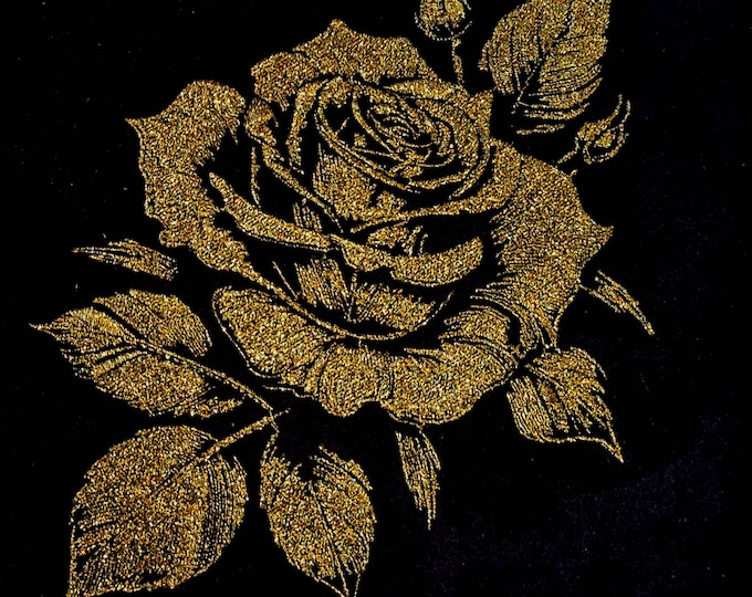 Embroidery file - Flower - Rose gold realistic for dark fabrics commercial use LunaChild