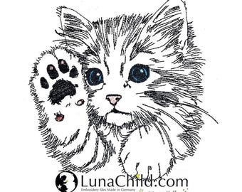 WENIGER STICHE - Stickdatei Katze "Heidi" - LIGHT - für helle Stoffe - LunaChild