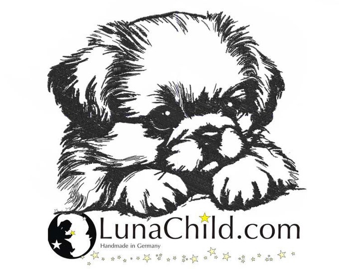Stickdatei Pekinese Welpe "Zumba" Hund realistisch kommerzielle Nutzung LunaChild
