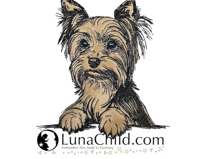 NEU Stickdatei Applikation Yorkshire Terrier "Charly" kommerzielle Nutzung LunaChild Hund Apli