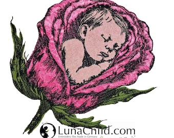 Applikation Stickdatei Baby "Rosalie" - für helle & dunkle Stoffe - 8 Größen - LunaChild