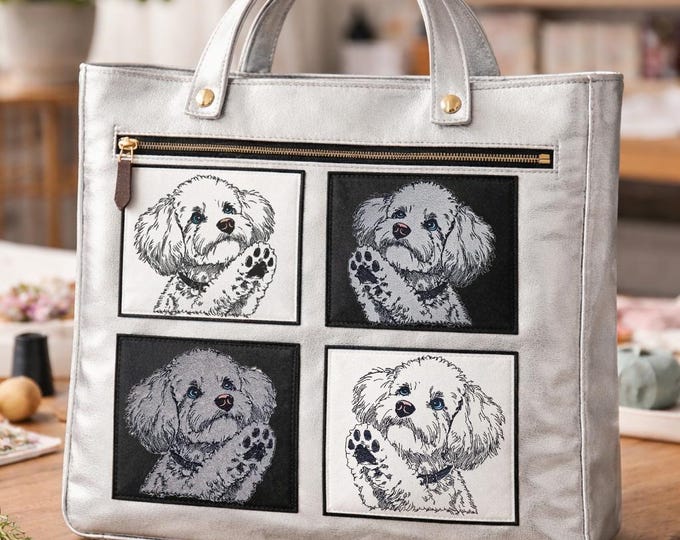 Stickdatei Set Pudel "Farly" Applikation - Vollstick - Light - Standard  - Hund - 8 Größen - Application - Full embroidery - LunaChild