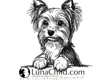 Stickdatei Hund Yorkshire Terrier "Charly" realistisch kommerzielle Nutzung LunaChild