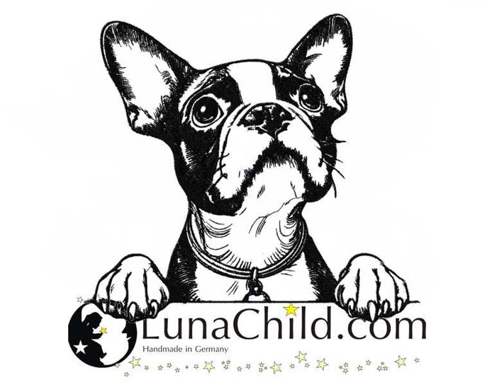 Embroidery file Boston Terrier "Kylo" dog realistic commercial use LunaChild