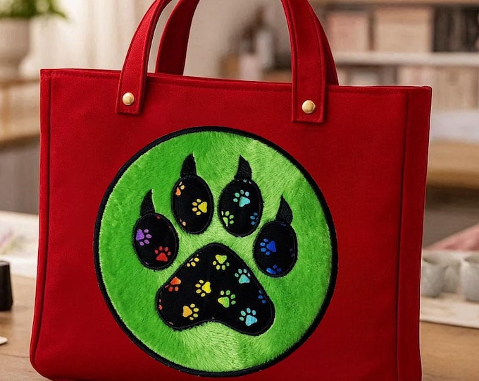 Stickdatei - Applikation - Pfote - "Peets" - in 10 Größen - LunaChild - Paw print embroidery design applique