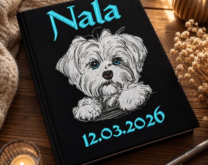 Stickmuster - Vollstick - Malteser "Nala" - 10 Größen - Hund - LunaChild