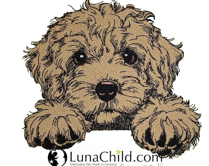 Stickdatei - Vollstick - Cockapoo Welpe "Funny" - Für helle & dunkle Stoffe - Hund - LunaChild