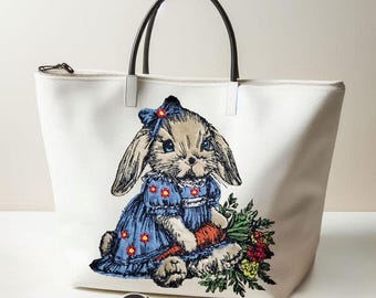 Stickdatei - Applikation Hase - Mädchen - "Wilma" - LunaChild Apli