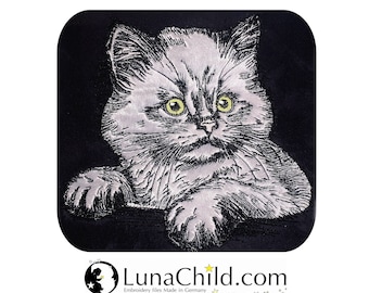Stickdatei Applikation Katze Baby Kitten "Cilly" kommerzielle Nutzung LunaChild Kätzchen Apli