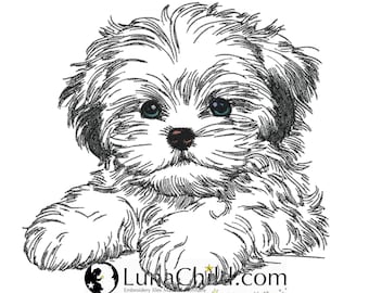 Embroidery file - Shih Tzu puppy "Lesley" - Dog - LunaChild