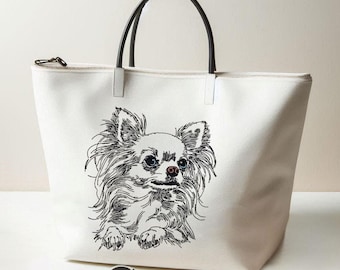 WENIGER STICHE - Stickdatei Chihuahua "Betty" LIGHT - für Helle Stoffe -  Hund - 10 Größen - LunaChild