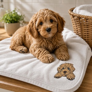 ITH Dog Embroidery Design Cockapoo Funny • Dog Towel Topper • Kitchen Towel Corner Design • Full Fill Embroidery • 3 Sizes • LunaChild