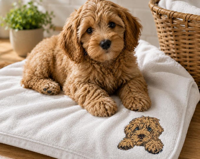 Stickdatei - Vollstick - Cockapoo Welpe "Funny" - Für helle & dunkle Stoffe - 3 Größen - Hund - ITH -LunaChild