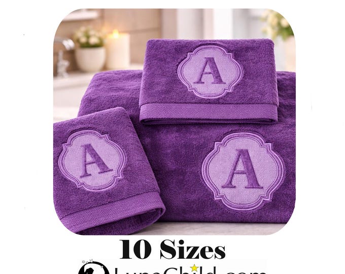 Stickdatei - Präge Stickmuster - Buchstabe "A" - geprägt in 10 Größen - LunaChild - Embroidery design towel