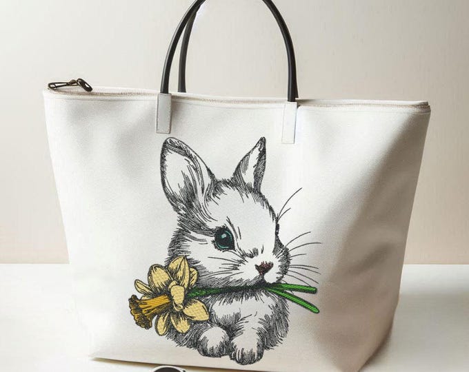 Stickdatei - Hase "Ilona"- 8 Größen - für helle Stoffe - LunaChild - Ostern