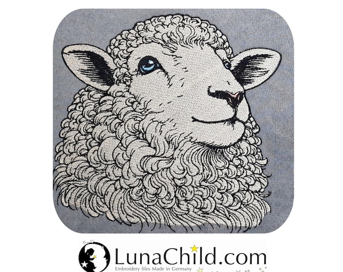 Stickdatei - Vollstick - Schaf "Mathilda" - Für helle & dunkle Stoffe - 8 Größen - LunaChild