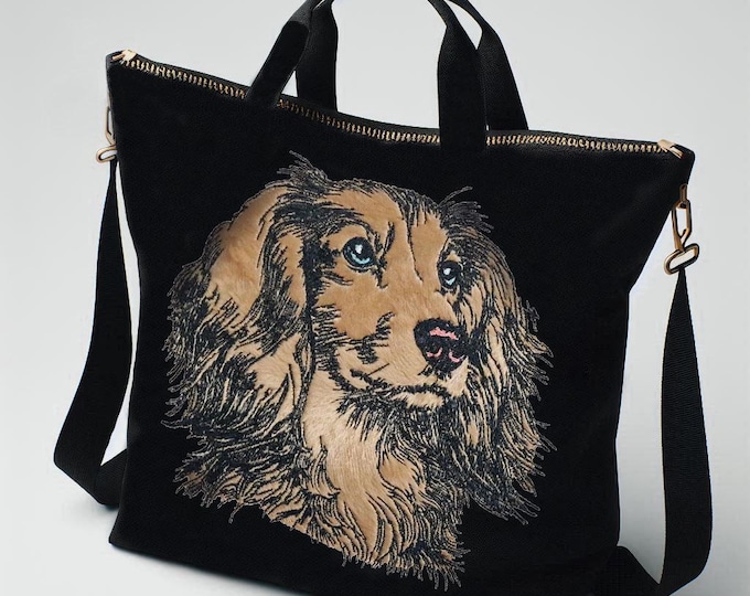 Stickdatei - Applikation Dackel "Dana" - für helle & dunkle Stoffe - 8 Größen - LunaChild - Hund - Apli