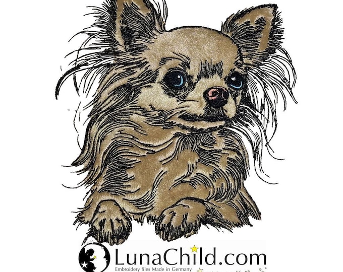Stickdatei - Applikation - Chihuahua "Betty" - in 8 Größen - für helle & dunkle Stoffe - LunaChild - Hund - Apli