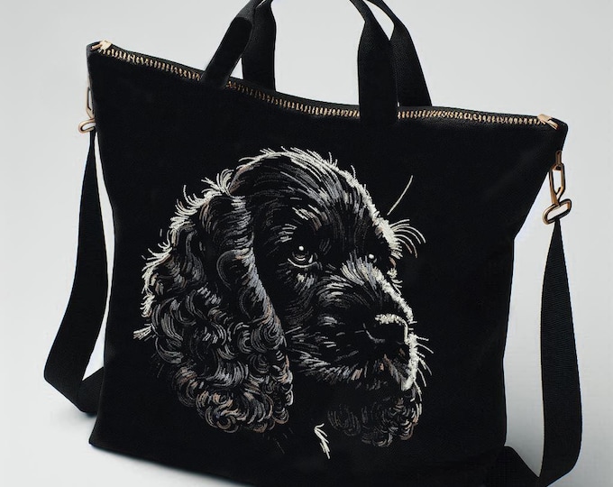 Stickdatei - AUFWENDIG - Cocker Spaniel Welpe schwarz "Dizzy" - Hund - dunkle Stoffe - LunaChild