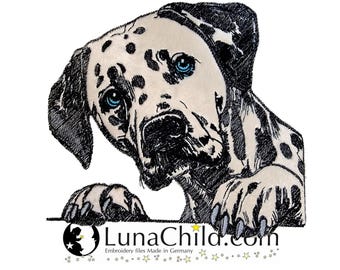NEU Stickdatei Applikation Dalmatiner "Calla" kommerzielle Nutzung LunaChild Hund Apli