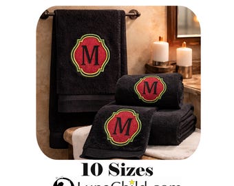 Stickdatei - Präge Stickmuster - Buchstabe "M" - geprägt in 10 Größen - LunaChild - Embroidery design towel